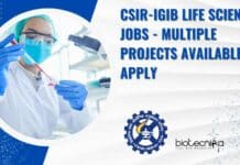 CSIR-IGIB Life Sciences Jobs - Multiple Projects Available To Apply