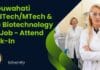IIT Guwahati BE/BTech/MTech & MSc Biotechnology JRF Job – Attend Walk-In IIT Guwahati