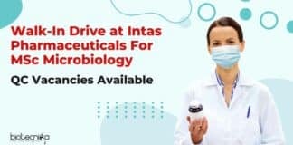 Walk-In Drive at Intas Pharmaceuticals