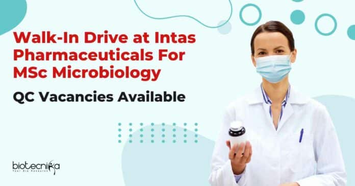 Walk-In Drive at Intas Pharmaceuticals