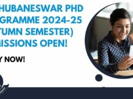 IIT Bhubaneswar PhD Programme 2024-25 New