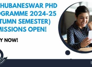 IIT Bhubaneswar PhD Programme 2024-25 New