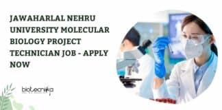 JNU Mol Bio Project Technician Job - Apply Now
