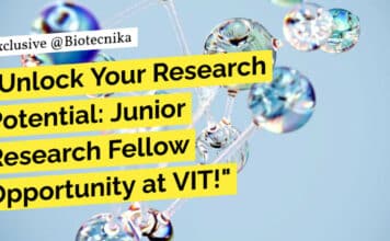 VIT Vellore Molecular Biology JRF Job - Biotech, Biochem & Microbiology Apply
