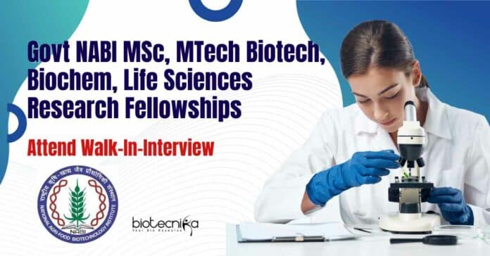 Govt NABI Research Fellowships