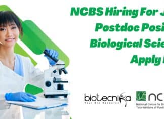NCBS Hiring For JRF & Postdoc Position – Biological Sciences Apply Now! NCBS Hiring For JRF
