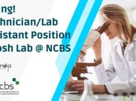 NCBS Lab Assistant Job Opening