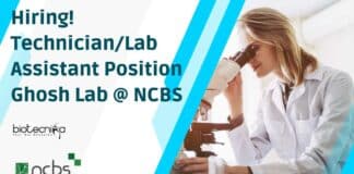 NCBS Lab Assistant Job Opening