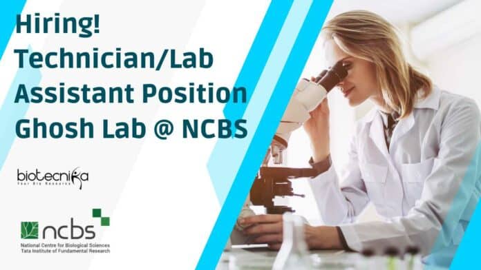 NCBS Lab Assistant Job Opening