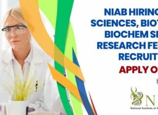 NIAB Hiring! Life Sciences, Biotech, Biochem Senior Research Fellow Recruitment, Apply Online