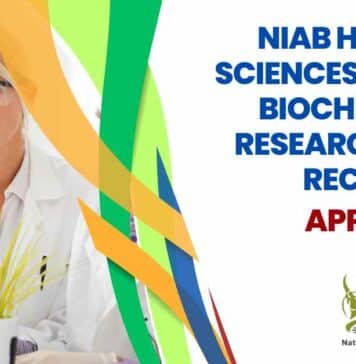 NIAB Hiring! Life Sciences, Biotech, Biochem Senior Research Fellow Recruitment, Apply Online
