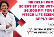 NII Delhi Project Vacancy Scientist
