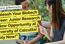 "Unleash Your Biotech Career: Junior Research Fellow Opportunity at University of Calcutta! Apply Now!"