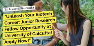 "Unleash Your Biotech Career: Junior Research Fellow Opportunity at University of Calcutta! Apply Now!"