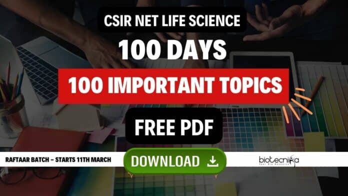 100 Important Topics List For CSIR NET