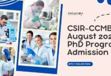 CCMB 2024 PhD Admissions August Session