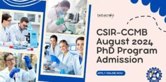CCMB 2024 PhD Admissions August Session