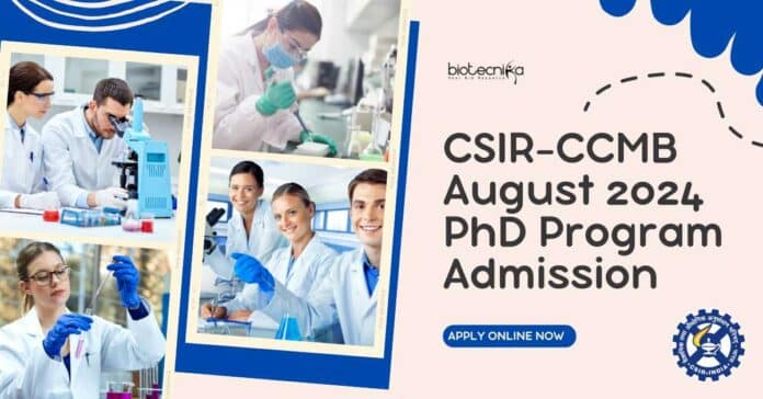 CCMB 2024 PhD Admissions August Session