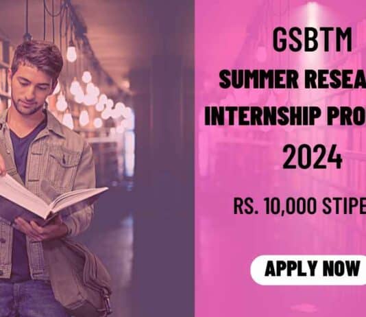Summer Research Internship Program 2024 at Gujarat State Biotechnology Mission
