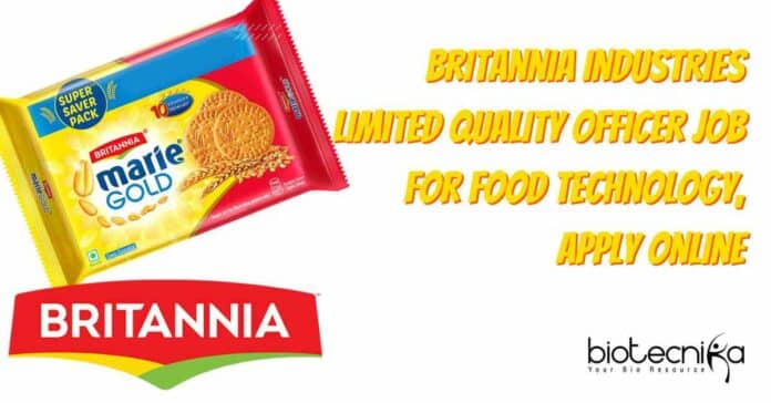 Britannia Industries Quality Officer