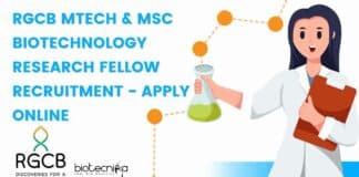 RGCB MTech Biotech Jobs