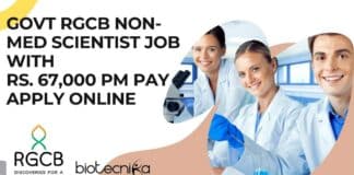 Govt RGCB Non-Med Scientist Job