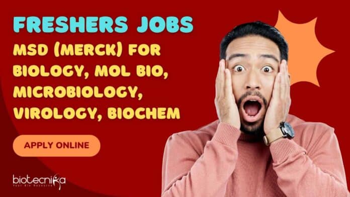 Freshers Jobs at MSD (Merck)