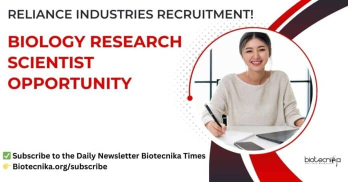 Reliance Industries Careers Biology