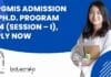 SGPGMIS Admission to Ph.D. Program 2024 (Session – I), Apply Now SGPGMIS PhD Admission 2024 (Session – I), Apply Now