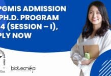 SGPGMIS PhD Admission 2024 (Session – I), Apply Now