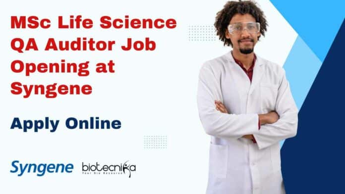 MSc Life Science QA Auditor
