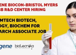 Syngene Biocon-Bristol Myers Squibb R&D Center Hiring