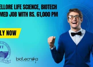 VIT Vellore Hiring - Life Science, Biotech Project Job