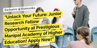 "Unlock Your Future: Junior Research Fellow Opportunity at Prestigious Manipal Academy of Higher Education! Apply Now!"