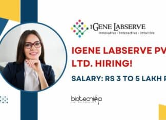 iGene Labserve Pvt. Ltd. Hiring! Salary : Rs 3-5 Lakh p.a – Apply Now! iGene Labserve Pvt