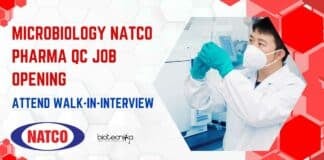 Microbiology NATCO Pharma QC Job Opening