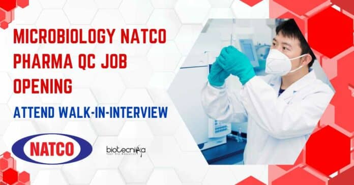 Microbiology NATCO Pharma QC Job Opening
