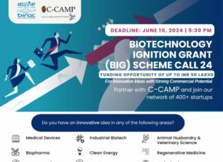 BIRAC-C-CAMP Biotechnology Ignition Grant (BIG) Scheme Call 2024 – Funding Opportunity of Up to Rs. 50 Lakhs