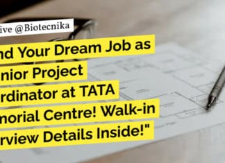 Tata Memorial Centre BSc Biotech & Life Science Walk-In-Interview For Project Job