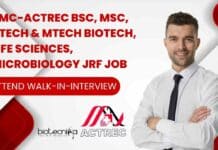 TMC-ACTREC BTech Biotechnology JRF
