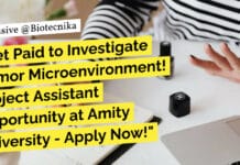 "Get Paid to Investigate Tumor Microenvironment! Project Assistant Opportunity at Amity University - Apply Now!"