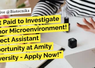 "Get Paid to Investigate Tumor Microenvironment! Project Assistant Opportunity at Amity University - Apply Now!"