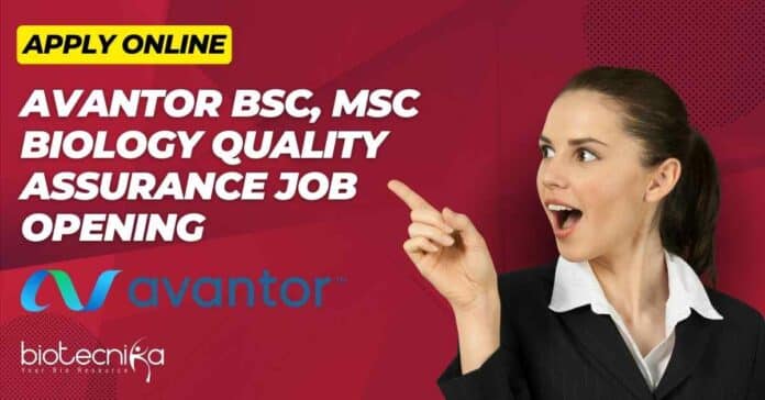 Avantor QA Jobs Biology
