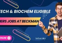 Freshers Biotechnology Jobs at