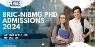 BRIC-NIBMG PhD Admissions 2024