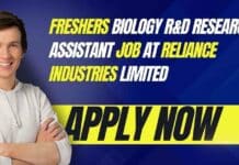 Freshers Biology R&D Research Assistant