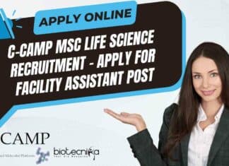 C-CAMP MSc Life Science Recruitment – Apply for Facility Assistant Post C-CAMP MSc Life Science Recruitment