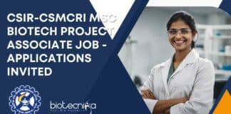 CSIR-CSMCRI MSc Biotech Project Associate Job - Applications Invited