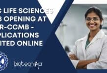 BSc Life Sciences Job Opening at CSIR-CCMB - Applications Invited Online