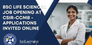 BSc Life Sciences Job Opening at CSIR-CCMB - Applications Invited Online